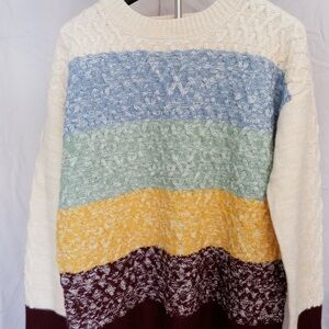 Colorful Striped Women's Sweater St. John’s Bay.